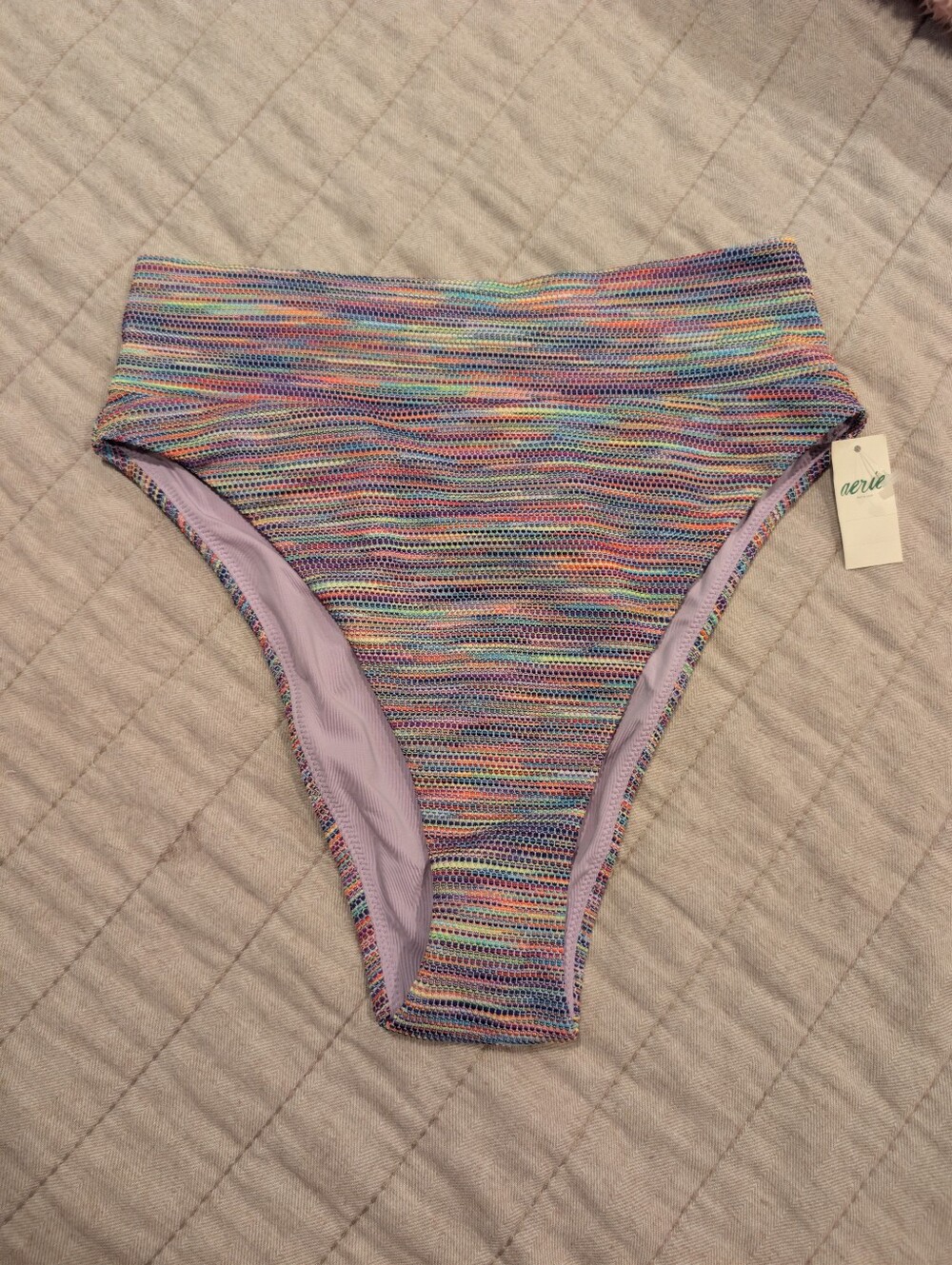 Aerie Multicolor High-Waist Bikini Bottoms NWT